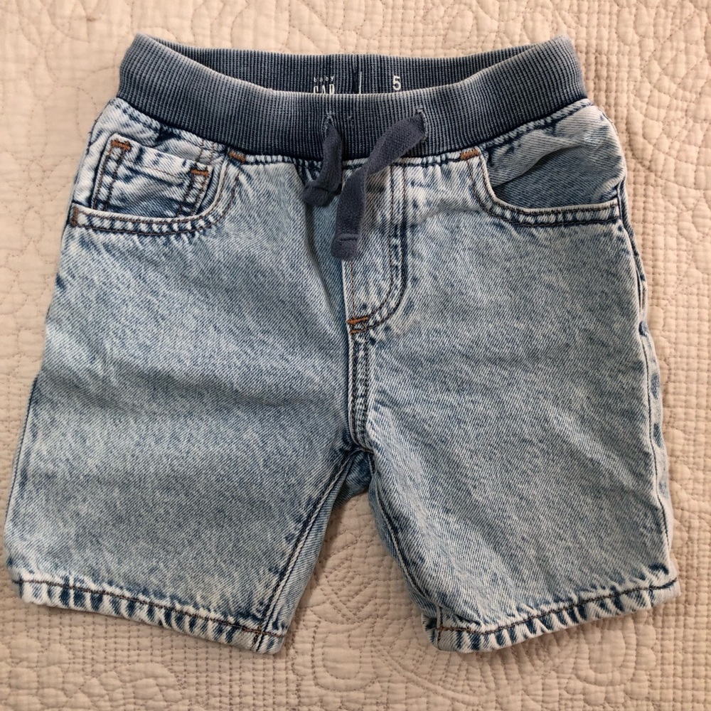 GAP Kids Light Blue Denim Shorts with Drawstring Size 5T